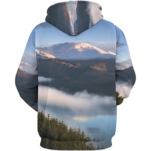 ชุดวอร์มคุณภาพสูงของผู้ชายชุดเสื้อวอร์มผ้าหนากันแดดซีดซีดจางมีฮู้ดและกางเกงบานทรงหลวม - Product Image 2