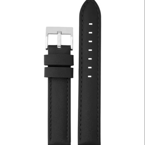 Bracelet de montre intelligent unisexe 6656 en cuir noir de luxe avec boucle en acier inoxydable, souple et réglable, pièces de montre - Product Image 1