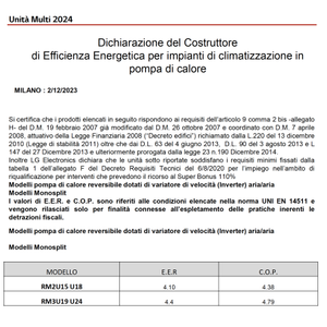 Aire Acondicionado Inverter LG Serie RM Wifi Dual Split 9000+9000 Btu R32 A++ Modelo RM2U15 - Product Image 4
