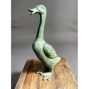 Sculpture décorative de canard miniature faite à la main en métal artisanat intérieur décoration de la maison Figurine ornement de canard antique pour le jardin - Product Image 2