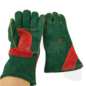 Guantes de soldadura de cuero resistentes con puño extendido y costura resistente al fuego Fabricante OEM - Product Image 1