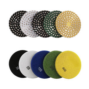 Eski tip Metal Bond esnek parlatma pedi taşlama pedleri kanca döngü destek aşındırıcı araçlar için beton mermer granit parlatma - Product Image 2