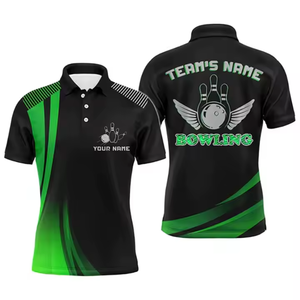 OEM Custom Your Design Sublimated Bowling <b>Polo</b> Jersey Quick Dry Breathable Team Sports Bowling Shirts Sublimation Print OEM Logo - Product Image 1