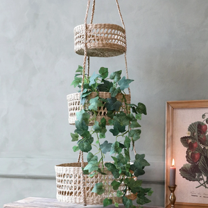 Handwoven Seagrass <b>Hanging</b> <b>Basket</b> - 3-Tier Garden & Home Organizer for Plants and <b>Storage</b> from Vietnam - Product Image 3