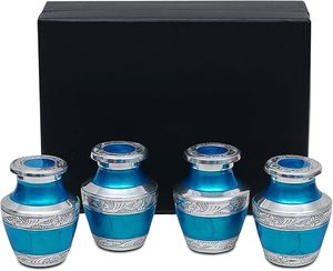 Handmade <b>Large</b> Adult Mosaic Aluminium Glass Cremation <b>Urn</b> Unique Funerals Supply With Individual Tiles Applied Burial - Product Image 3