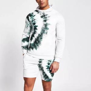 Custom Breathable 100% Cotton Sweat Suit Solid Slim Fit <b>Long</b> Sleeve Hoodie <b>Shorts</b> Track Suit for <b>Men</b> Summer Quick Dry - Product Image 1