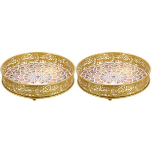 Plateaux en métal Dates Plateaux de service pour fruits secs et noix Nouvelle arrivée Plateaux de ramadan décoratifs pour la maison moderne à un prix attractif - Product Image 2