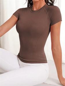 Haute qualité en gros été femmes respirant Fitness course Sport manches courtes T-shirt Slim Fit T-shirt pour les femmes - Product Image 4