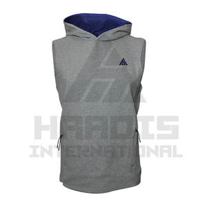 Pakistan Made <b>Men</b> <b>Sleeveless</b> <b>Hoodie</b> Solid Color Top Quality Customized <b>Men</b> <b>Sleeveless</b> <b>Hoodie</b> for Sale - Product Image 4