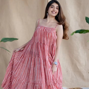 Fait à la main indien 100% coton imprimé fleuri Maxi robe élégante longue fête porter naturel doux personnalisé écologique mode - Product Image 1