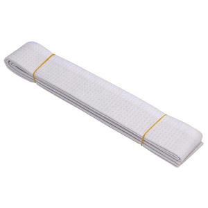 Borde rayado blanco sólido de alta calidad y cinturones de Karate de equipo de artes marciales personalizados medios estampados - Product Image 4