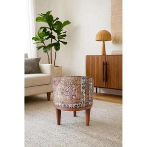 Puf de Cuero Marroquí Hecho a Mano, Otomana Tradicional Artesanal, Decoración del Hogar, Asiento Boho para Sala de Estar - Product Image 1