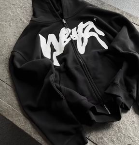 Sudadera con capucha de peso pesado Vintage de gran tamaño con estampado gráfico Streetwear estilo bordado técnica temporada de otoño de talla grande algodón pesado - Product Image 6