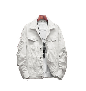 Chaqueta de piel de mezclilla personalizada para hombre, chaquetas de mezclilla lisas rasgadas con estilo de alta calidad para hombre, productos de alta calidad, deportes nanju - Product Image 3