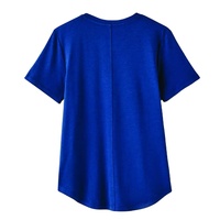 T-shirt décontracté pour femme de haute qualité en gros, col en V, manches courtes, impression de logo personnalisé, 100 % coton, confortable, été