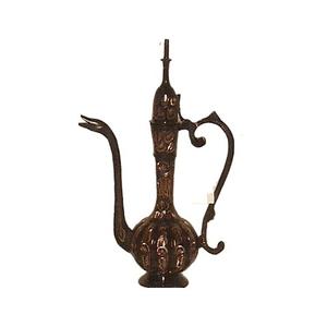 Aaftaba en laiton de haute qualité avec bec et poignée gravure complète or et noir fini - Product Image 1