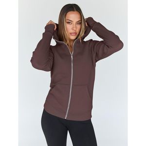 Vêtements de sport pour femmes en gros, de haute qualité, personnalisés, en coton polyester léger, lavage à l'acide, coupe courte, doux, avec fermeture éclair, pour le fitness - Product Image 4