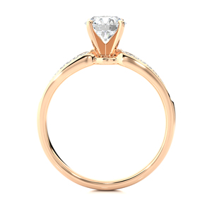 3.00 ct Solitaire Lab Grown Diamond Bague de fiançailles en or rose 18 carats avec diamants certifiés VVS Clarity - Product Image 2