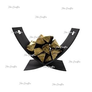 Leñero de Hierro Resistente de Color Negro, Tamaño y Forma Personalizados, para Uso en Interiores y Exteriores - Product Image 1