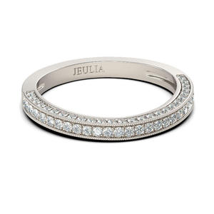 Jeulia 14K Platinum Rhodium Plated Emerald Cut Zircon Wedding Band - Product Image 3
