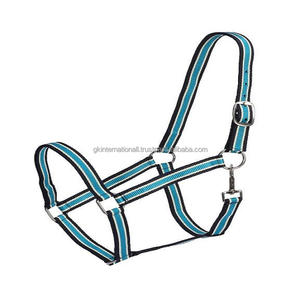 Diseñe su propio Halter de caballo de nailon Diseño personalizado de doble color Hecho a mano Halter de caballo de nailon suave en mazorca completa con herrajes de níquel - Product Image 2