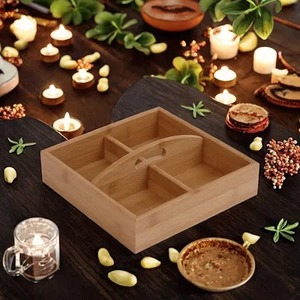 Premium Acacia <b>Wood</b> Serving Tray with <b>Carved</b> Handles Eco-Friendly & Durable Polished Finish for Food Beverages Tableware & <b>Tools</b> - Product Image 3