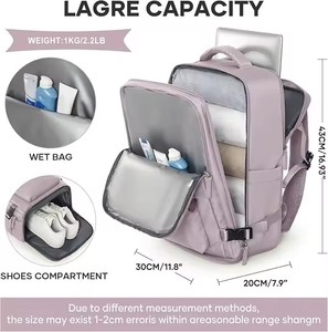 Groot Intern Frame Polyester Reisrugzak-Handbagage Vlucht Goedgekeurd Laptop Werk Zakelijke Rugzak Ritssluiting 36-55l Capaciteit Voor - Product Image 5