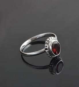 Anillo de plata esterlina sólida 925 hecho a mano, granate Natural, Color rojo, corte ovalado, OCASIÓN DE BODA estampada, joyería de plata 925 - Product Image 3