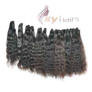 100% procesamiento químico virgen indio ninguno crudo sin procesar cutícula alineada tejido Color negro extensiones de paquete de cabello humano ondulado - Product Image 4