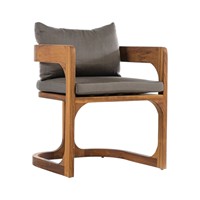 Fauteuils d'extérieur modernes européens en teck durable et personnalisables, avec coussin amovible et imperméable, pour salon et parc