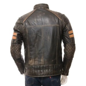 Veste de motard en cuir de haute qualité personnalisée veste de motard vintage de moto d'hiver personnalisée vestes de moto de meilleure qualité - Product Image 3