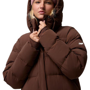 Custom Women Amaze Puff Long Hooded <b>Jacket</b> <b>Thin</b> Lightweight Insulated <b>Waterproof</b> Windproof Winter Warm Quilted OEM Customizable - Product Image 2