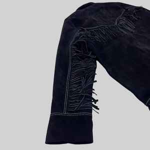 Venta al por mayor de chaqueta de cuero de ante marrón de los hombres de estilo occidental de motorista tachonado chaqueta - Product Image 5