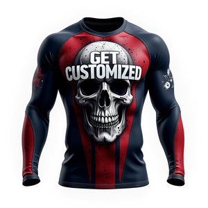 Protector de sarpullido MMA personalizado con ajuste de compresión fuerte y material Premium para usuarios de manga larga o corta kimono de jiu jitsu - Product Image 4