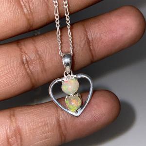 Handmade 925 Sterling Silver Multi-Fire Opal <b>Pendant</b> Vintage Style Brass Plating Diamond Christian <b>Fashion</b> <b>Pendants</b> <b>Charms</b> - Product Image 4