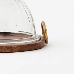 Modern Wooden Round Cake Stand with <b>Glass</b> <b>Dome</b> Casted Handle Handmade & Eco Friendly Design for Home Kitchen & Hotel Use - Product Image 4
