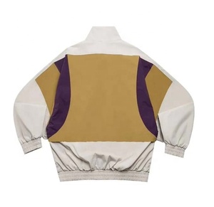 Veste coupe-vent en nylon à blocs de couleur personnalisable, légère, avec fermeture éclair et poignets ajustables, veste d'été patchwork - Product Image 4