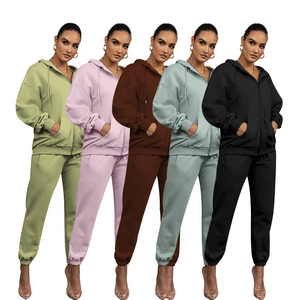 Wholesale Bulk Women Jogging Sweat Suits Custom Jogger Sweatsuit Tracksuit Set for Women 2025 - Product Image 1