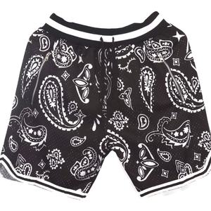 Pantalones Cortos de Baloncesto Personalizados con Estampado 3D por Transferencia Térmica, Spandex/Algodón, Cierre con Cordón, Ajuste Holgado, Estilo Vintage Urbano - Product Image 2