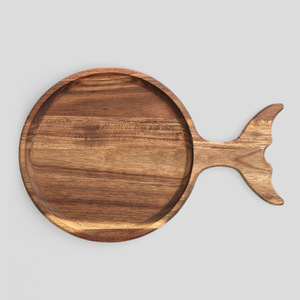 Tabla de quesos de madera con forma de pez para servir queso y pizza Plato de aperitivos de madera maciza del mejor productor - Product Image 1