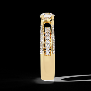 Premium 0.80 Carat Lab Grown Diamond Wide Band <b>Ring</b> in Gold Statement Design Fine Jewelry - Product Image 5