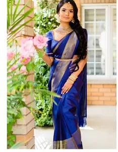 Nuovo sari di seta alla moda di banarsi di usura del partito con le donne indiane del pezzo della camicetta indossano sari surat all'ingrosso poco costoso di prezzi bassi
