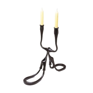 Bougeoir en fer forgé à la main ensemble de 3 candélabres vintage pièce maîtresse décorative couleur de forme de taille personnalisée - Product Image 3