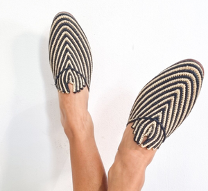 รองเท้า Raffia สั่งทำ, รองเท้าแตะ Raffia แฮนด์เมด, แฟลตปาล์มปาล์ม, รองเท้า Morocca, babouch โมร็อกโก, Raffia Mules - Product Image 3