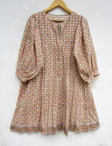 Col en V manches courtes ample cravate teinture caftan gitane rayonne tissu vêtements femme naturel adultes robes de Cocktail robe modeste - Product Image 5