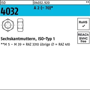 ISO 4032 M16 A2 น็อตหกเหลี่ยมสแตนเลส แพ็ค 50 ชิ้น - Product Image 1
