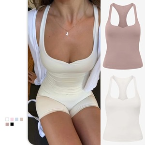 Camiseta sin Mangas de Alta Calidad, Color Sólido, Antiarrugas, Suave y Elástica, Ropa Interior Femenina a la Moda, Chaleco sin Costuras - Product Image 3