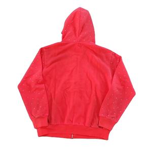 Sweat à capuche zippé personnalisé en polaire, écologique, respirant, coupe classique, pour homme, style streetwear, effet délavé vintage, imprimé vieilli - Product Image 6