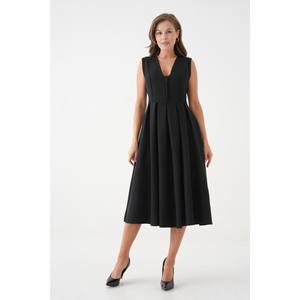 Robe midi plissée évasée à col en V - Product Image 6