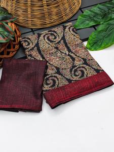 Bollywood Designer Hand Loom Soft Silk Azrak Hand <b>Block</b> <b>Print</b> Traditional Ethnic Saree Bridal Party Wedding Ethnic Wear - Product Image 2